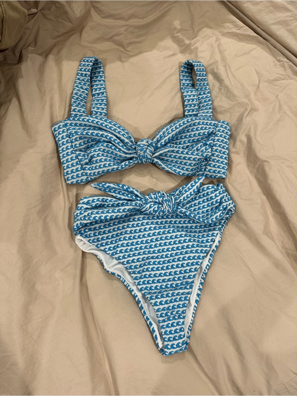 Wave Repeat Hayden Bikini Top and Tie Up Bikini Bottom